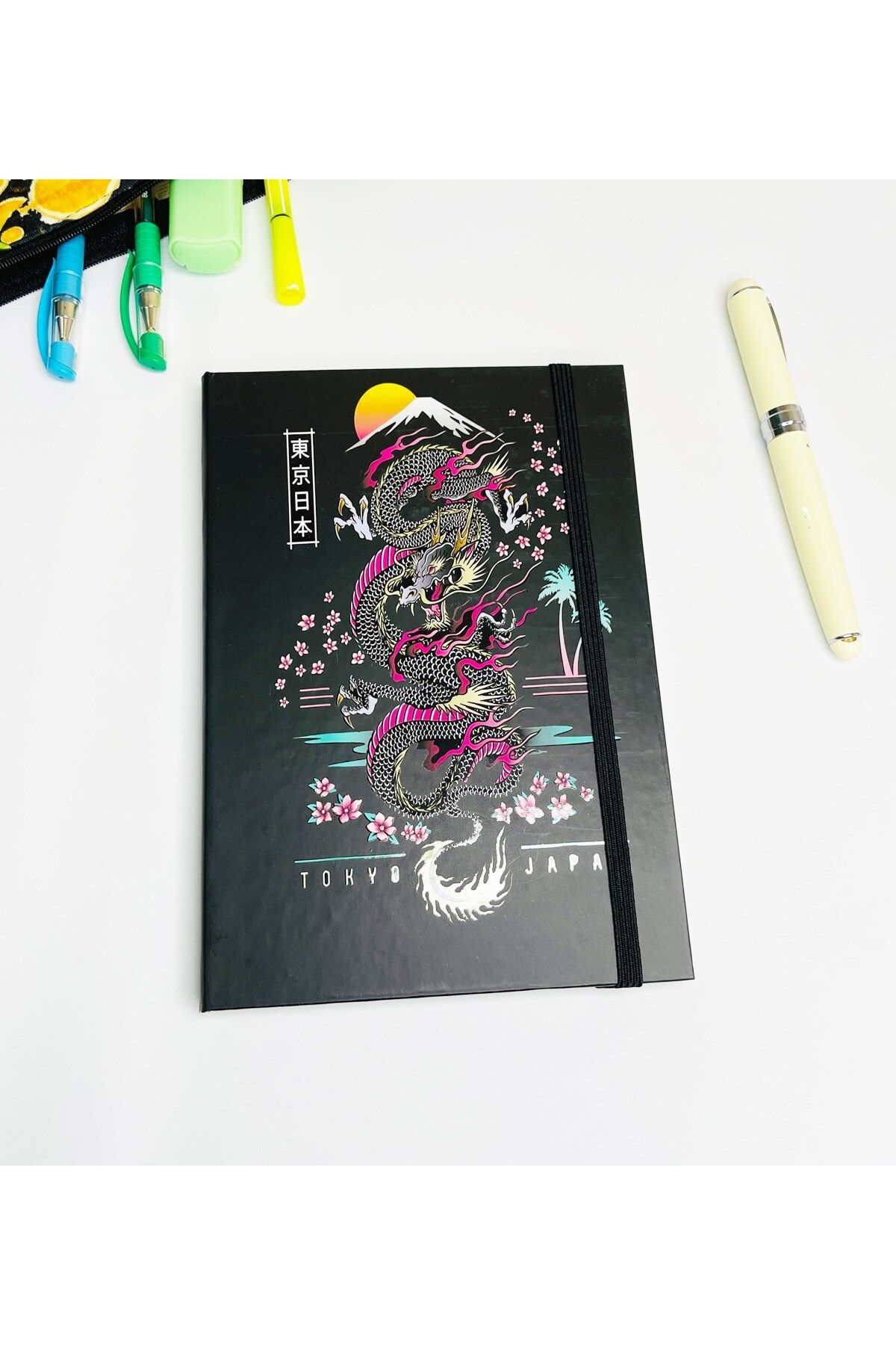 Gift Moda Dragon Tokyo Japan Anime Tasarımlı Lastikli Defter