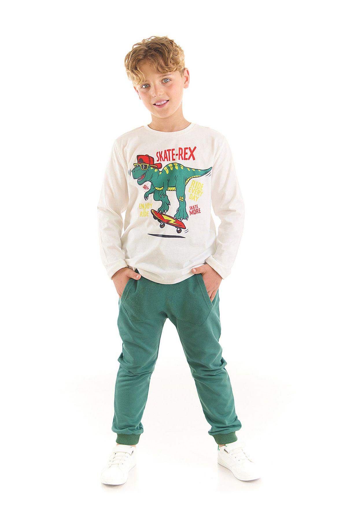Denokids Skate-rex Erkek Çocuk T-shirt Pantolon Takım