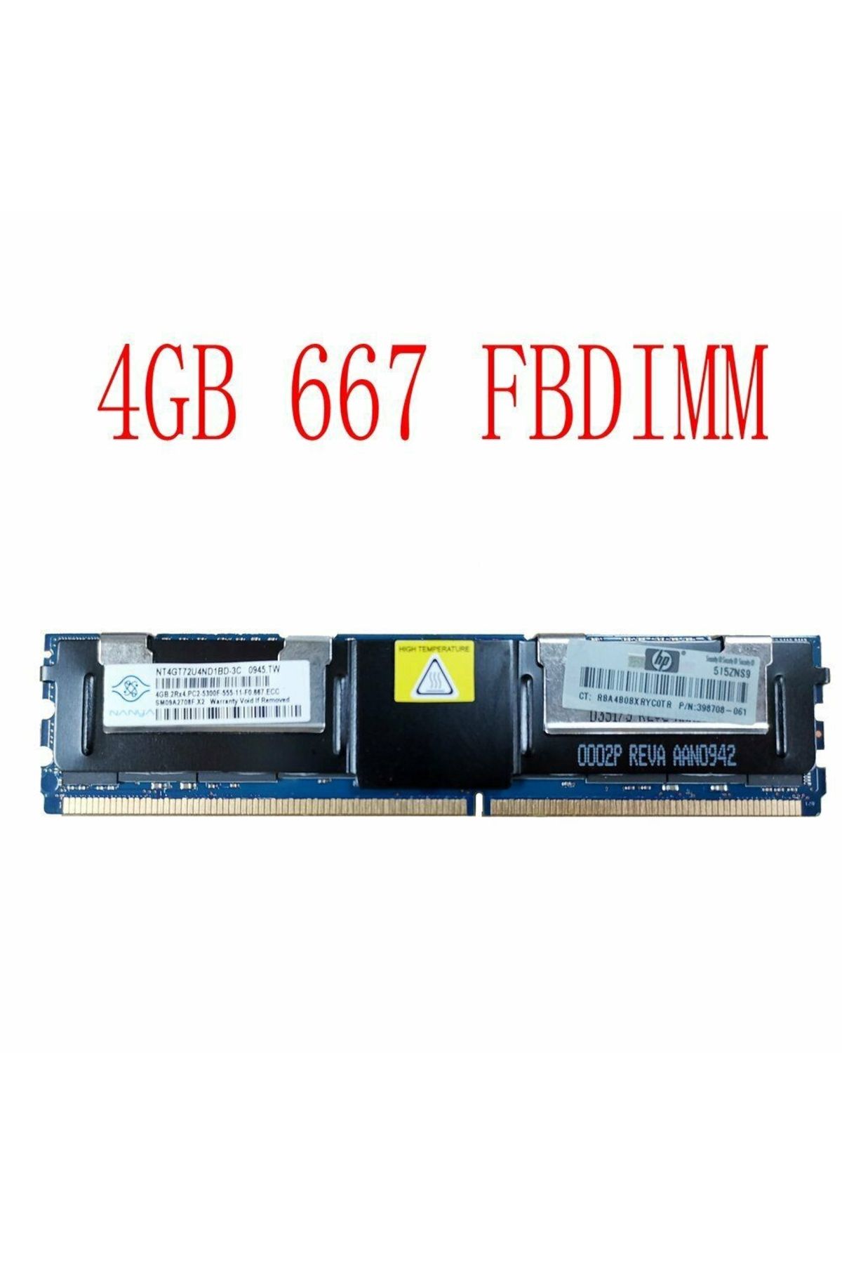 HP 4GB (1X4GB) PC2-5300F ECC DDR2 667MHZ CL5 HP PROLIANT SERVER MEMORY 398708-061