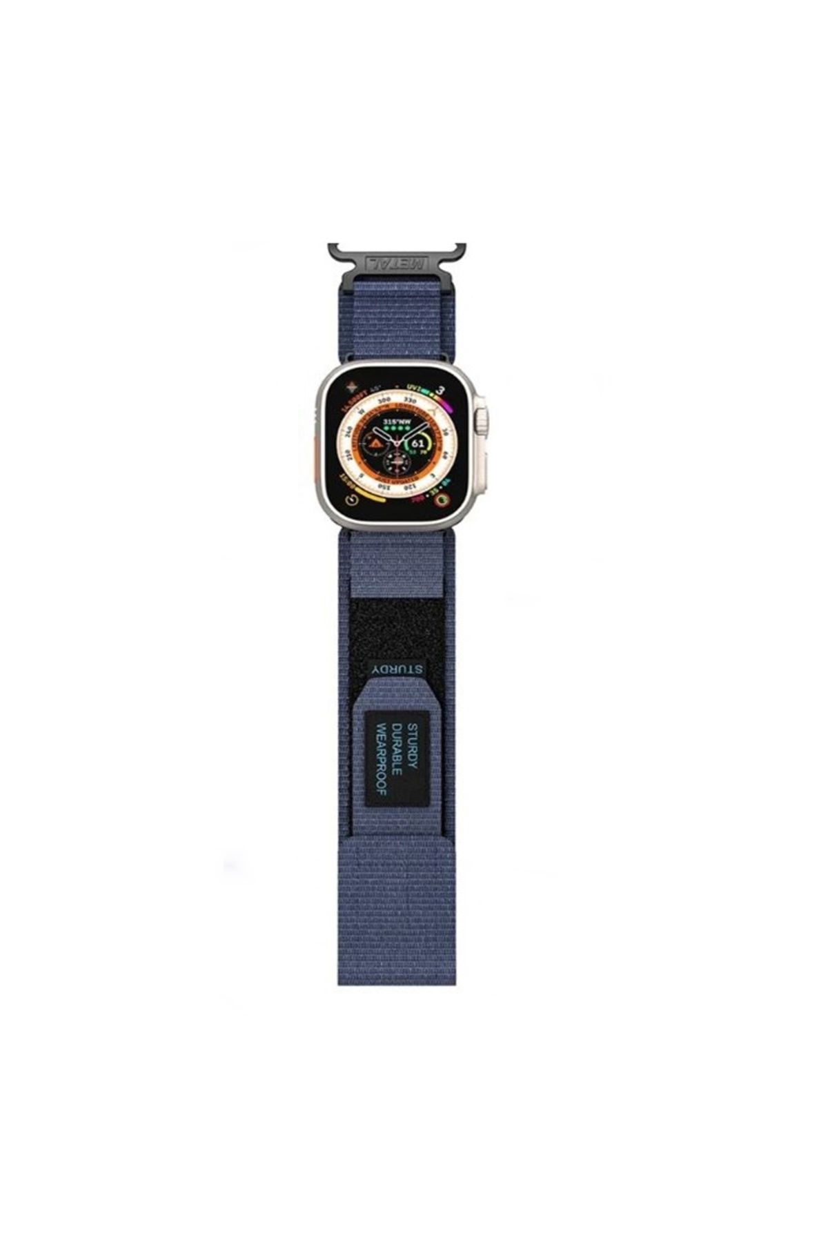 Gpack Apple Watch Series 8 45mm Kordon Alpin Trail CırtCırtlı Kumaş Lacivert