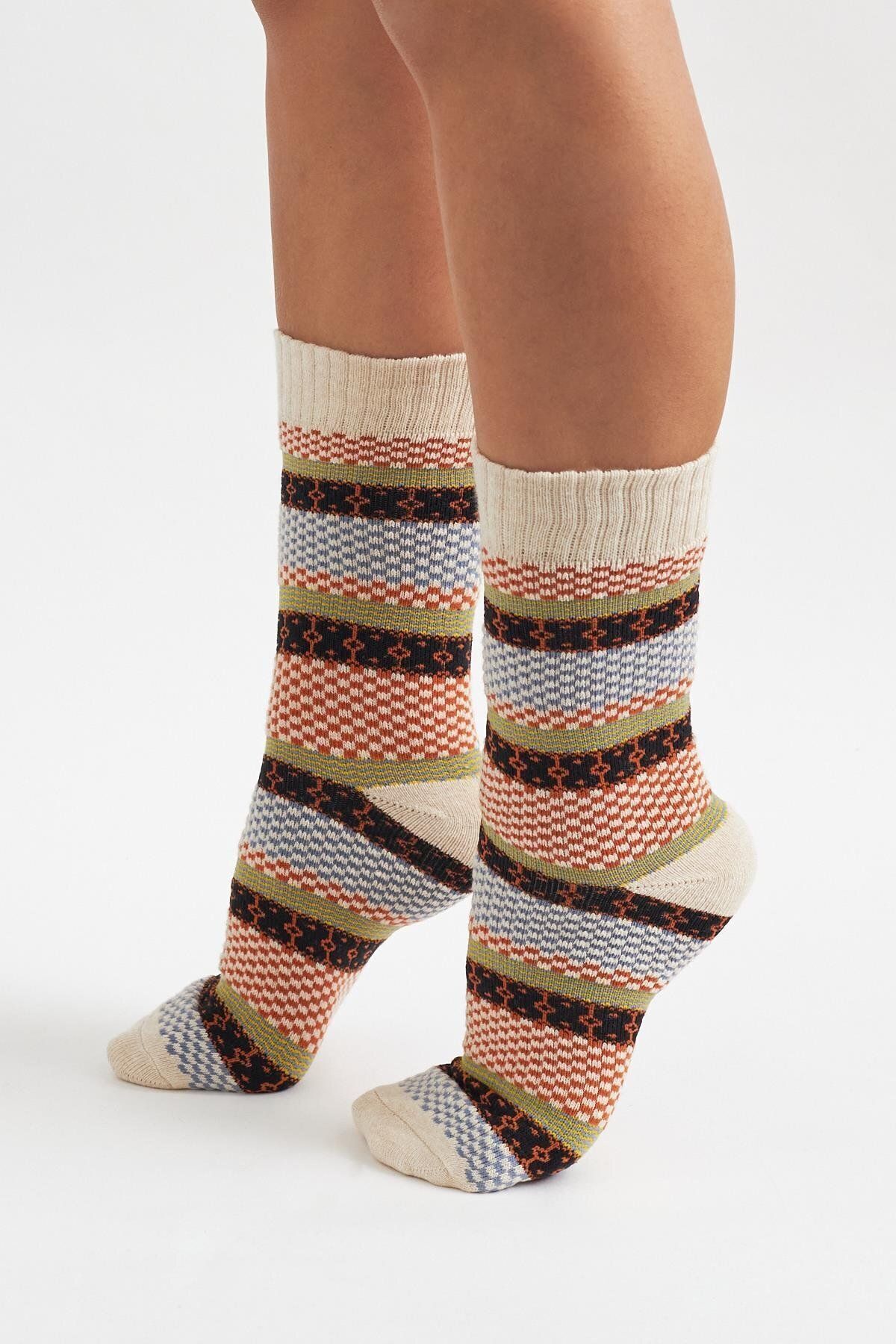 Katia & Bony Erkek Desenli Soket Çorap Ekru