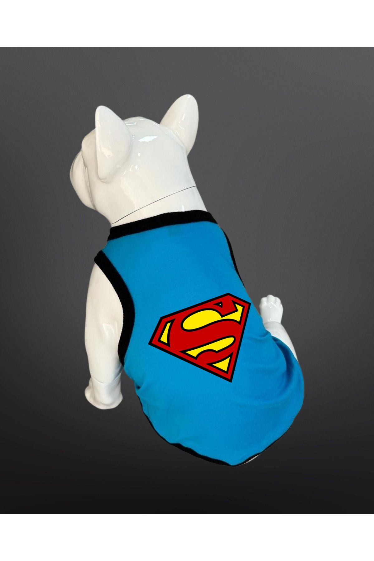 Buddy Store Kedi & Köpek Kıyafeti Atlet - Süper Man Baskılı Mavi Atlet