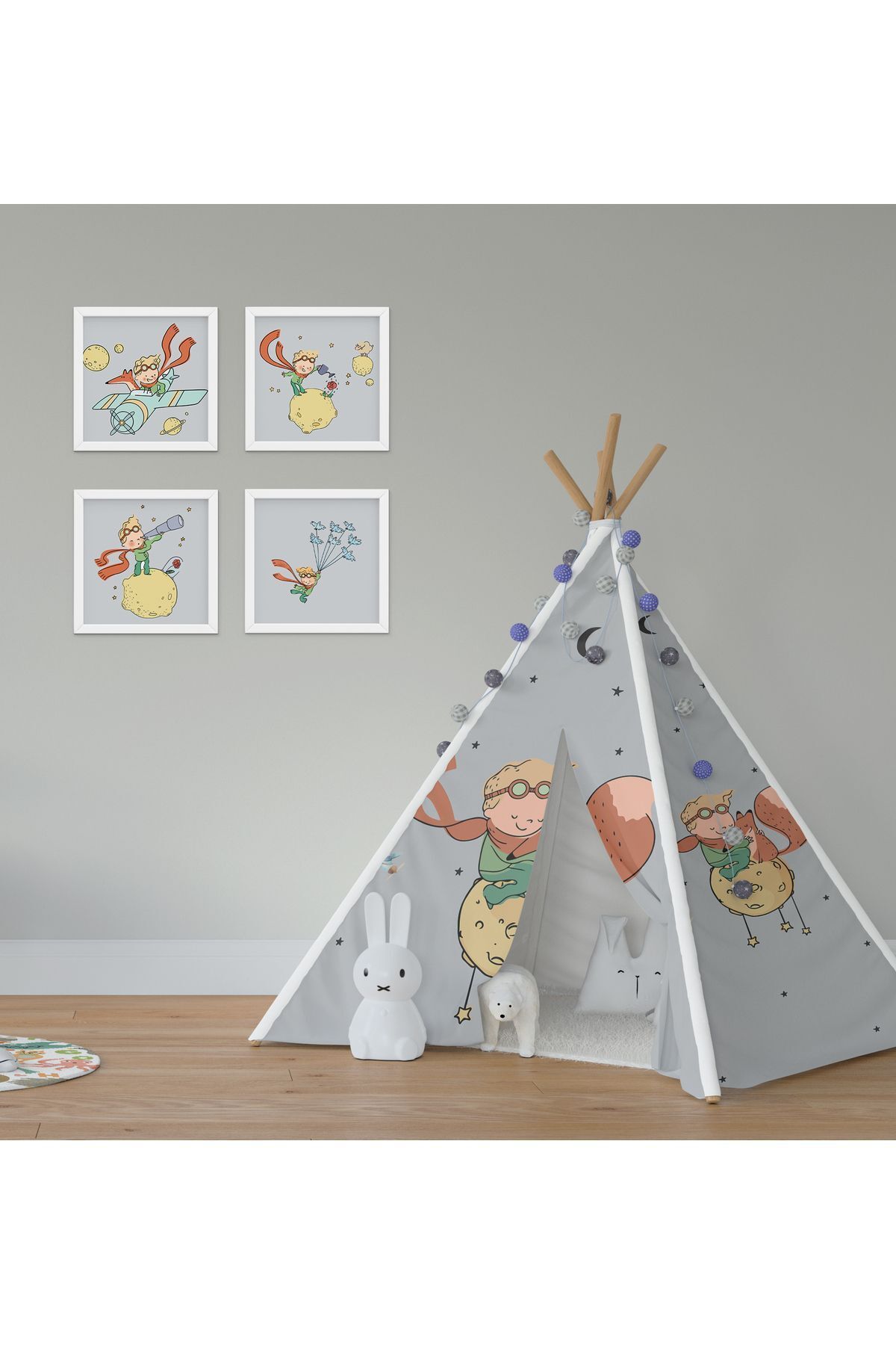 CİCİ ODAM Çocuk Bebek Odası Oyun Çadırı Küçük Prens ve Tilki Arkadaşlar