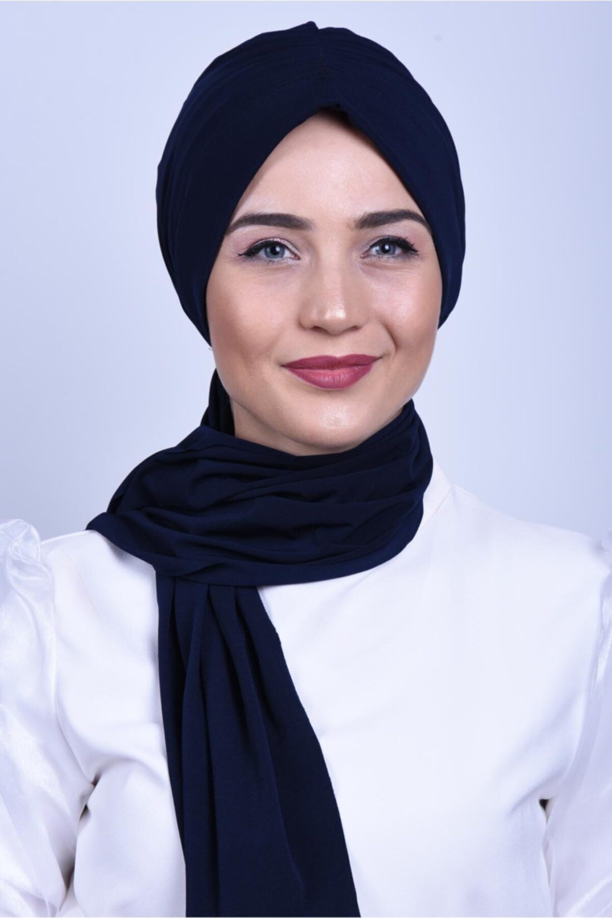 Gültopu Eşarp & Şal Kadın Dubai Bone Şal, Günlük Düz Lacivert Renk Baş Örtüsü Tesettür Giyim