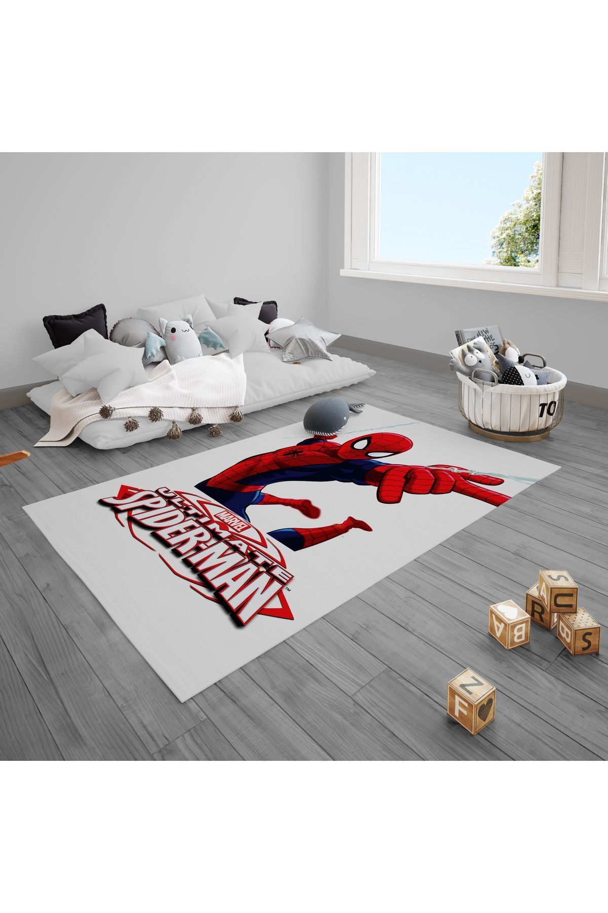 CİCİ ODAM Çocuk Bebek Odası Halısı Spiderman Örümcek Adam Marvel