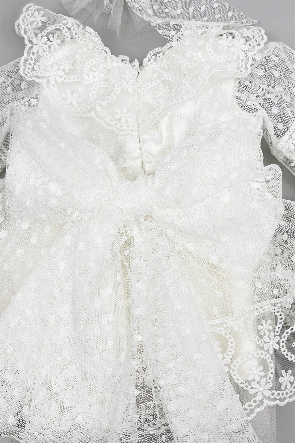 Pugi Baby Kız Bebek Elbiseli Mevlüt Takımı Beyaz