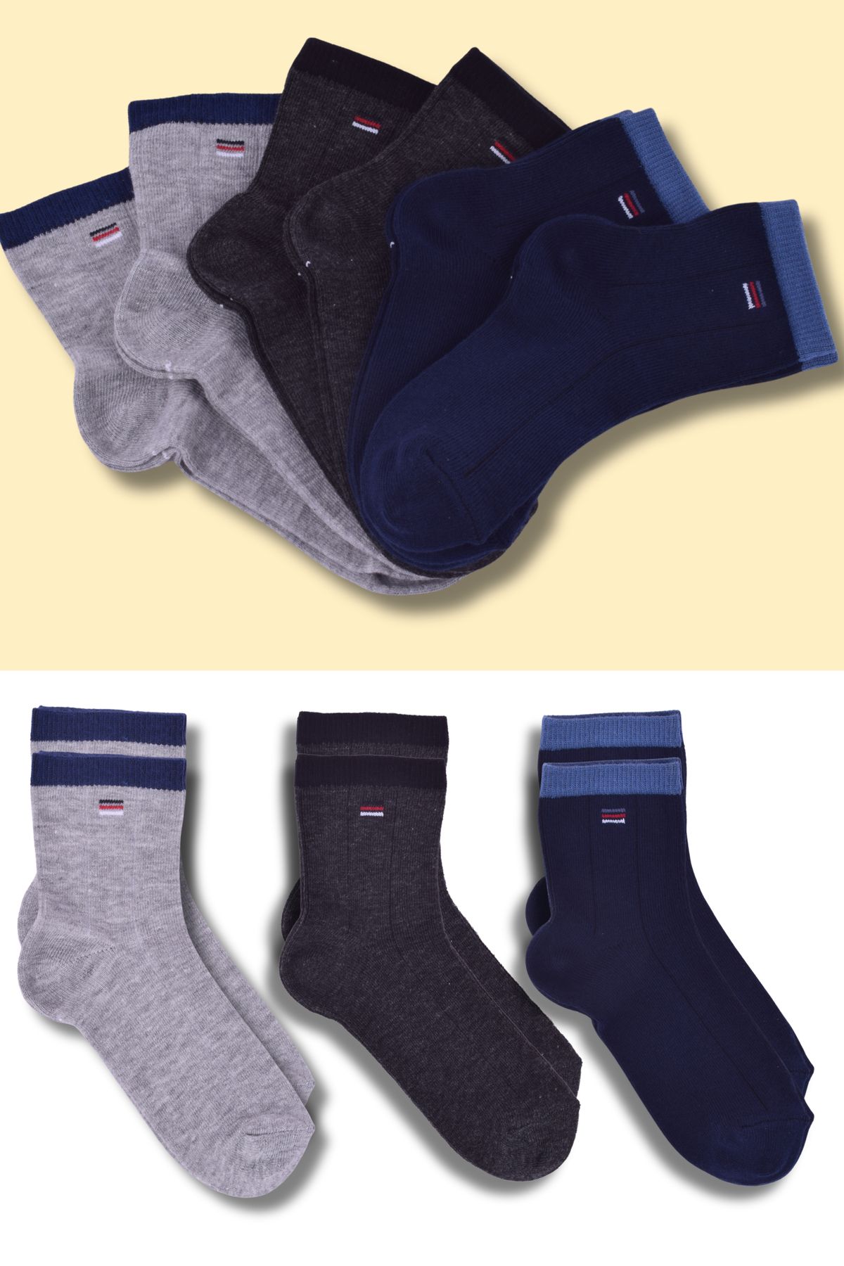 Belyy Socks Çok Renkli 6 Lı Küçük Desen Detaylı Erkek Çocuk Çorabı