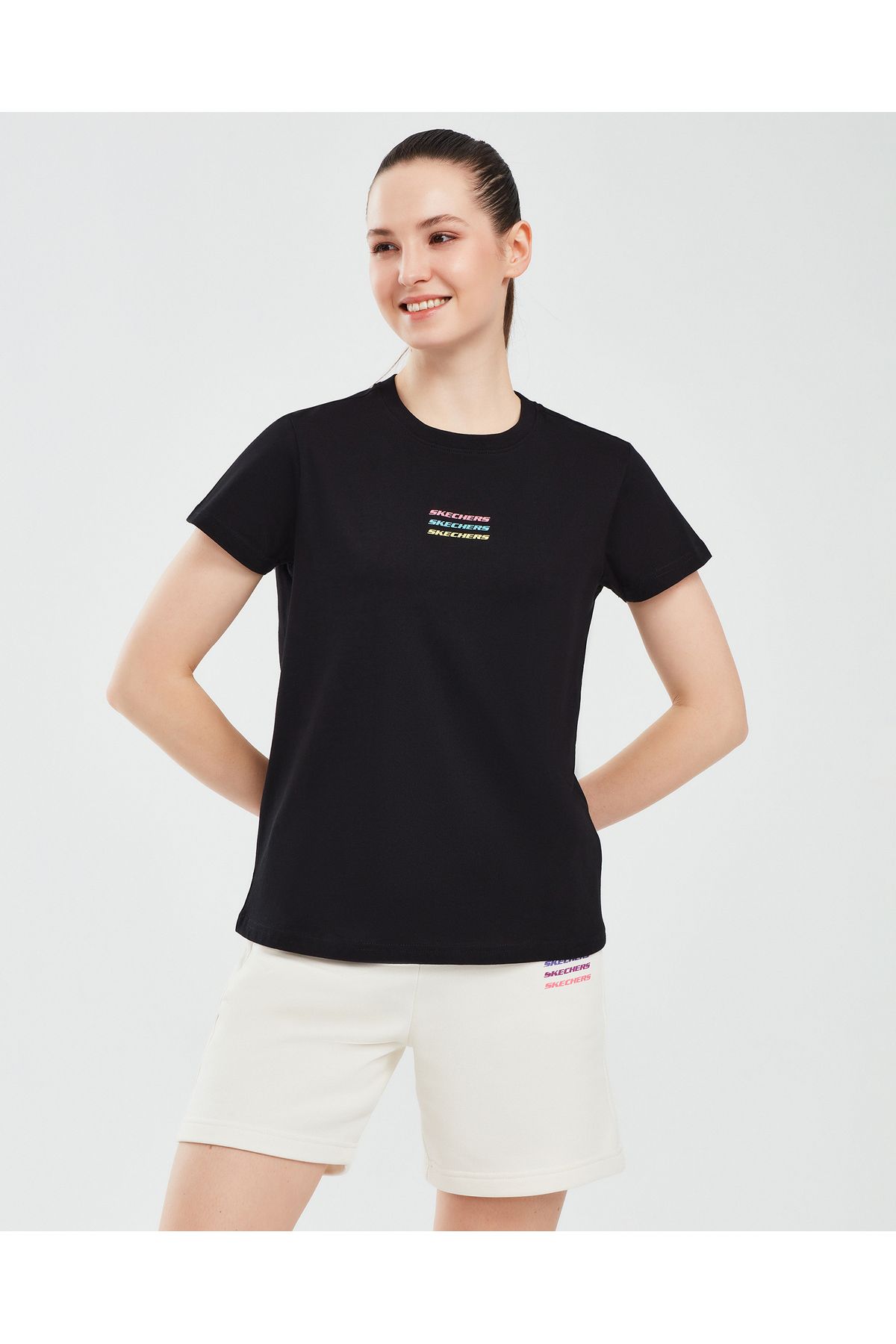 Skechers Essential W Short Sleeve T-shirt Kadın Siyah Tshirt S241006-001