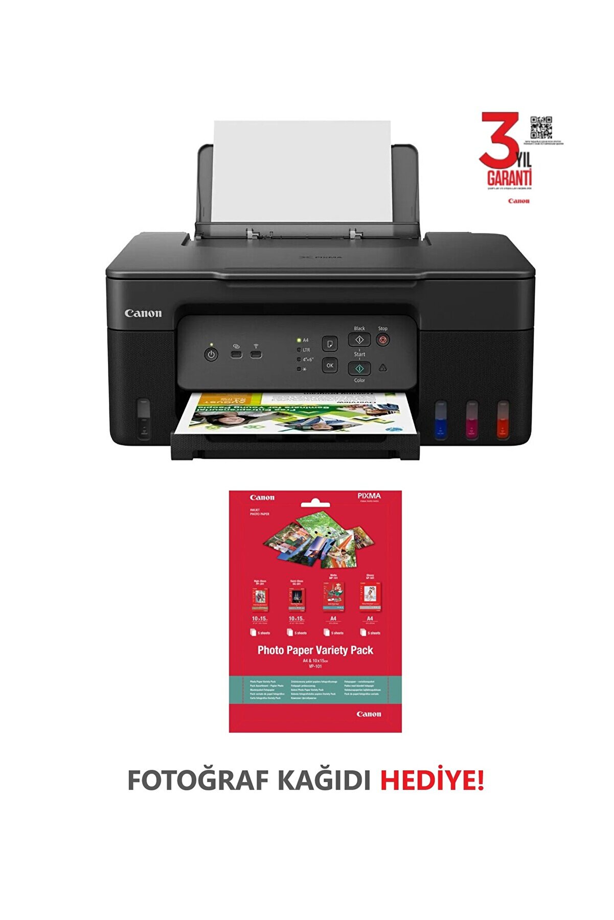Canon G3430 All-in-One Printer with WiFi & Photo Paper Gift