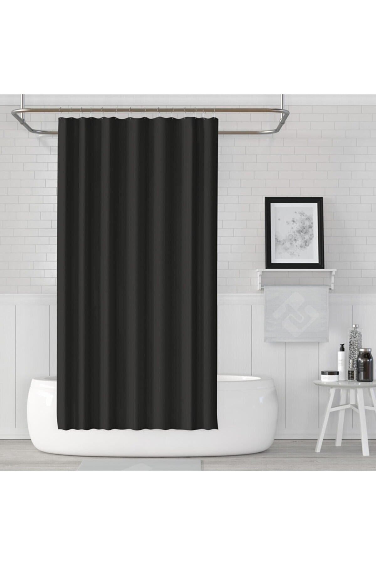 Tropikhome Banyo Perdesi - Tek Kanat Duş Perdesi, Polyester Kumaş Duşakabin Perdesi 180x200 Cm Küvet Perdesi