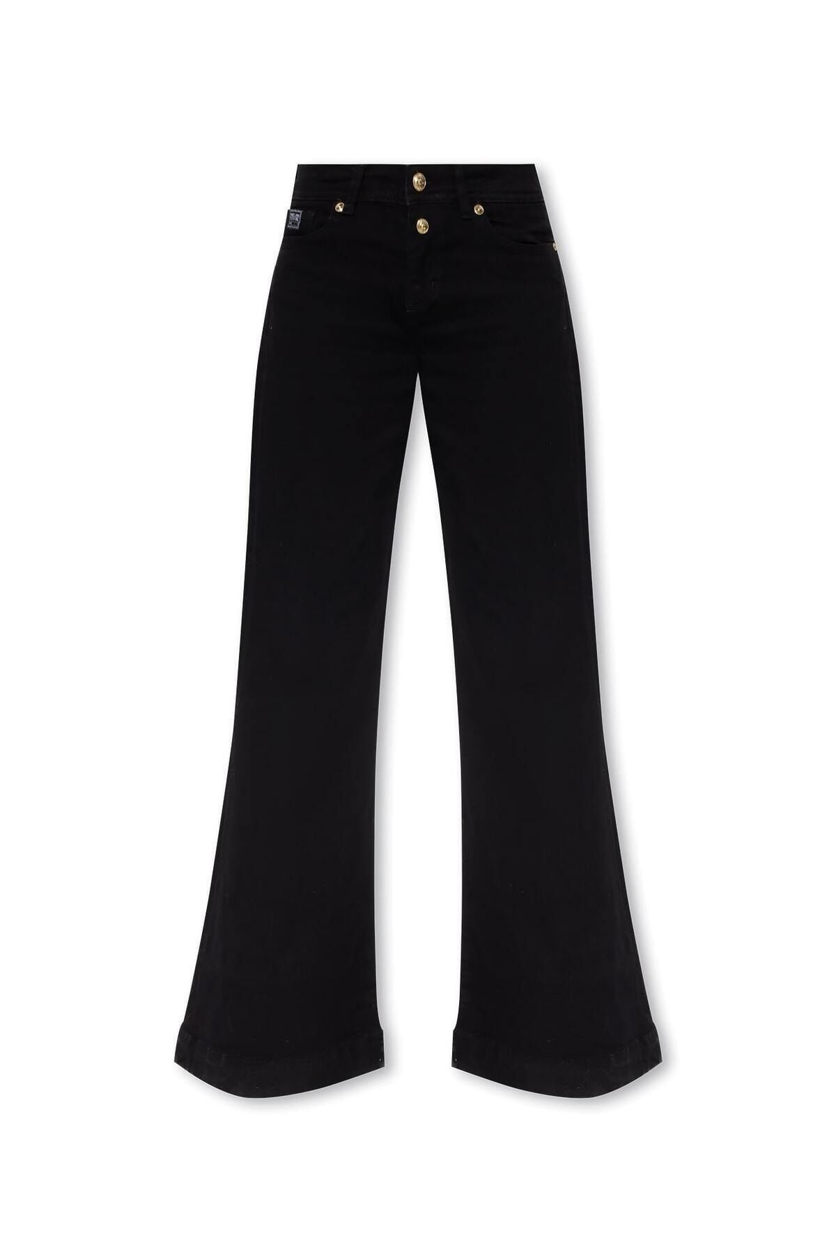 Versace Kadın Marka Logolu Günlük Kullanım Siyah Pantolon 75HAB561 CDW00-909