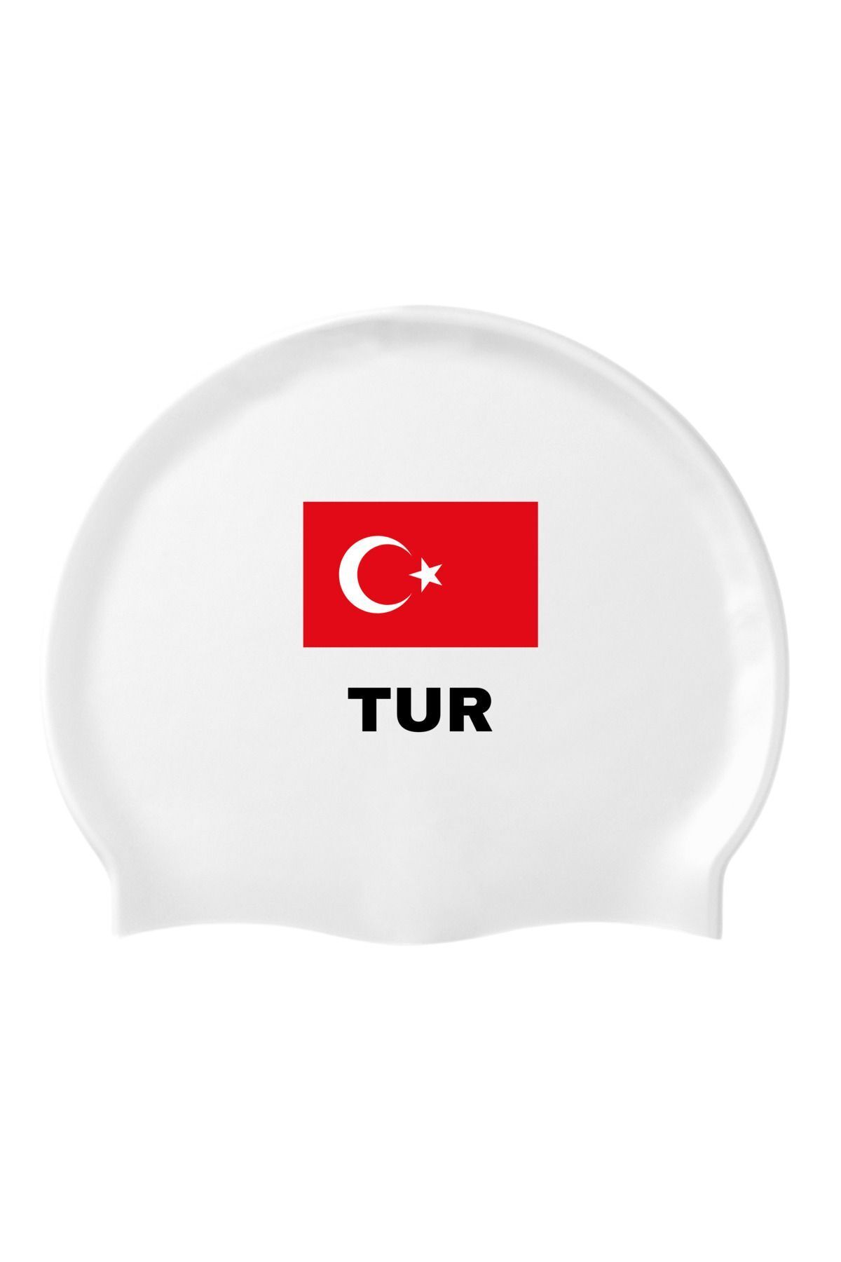 İKAVİ Türk Bayrağı TUR Baskılı Silikon Deniz ve Havuz Bonesi