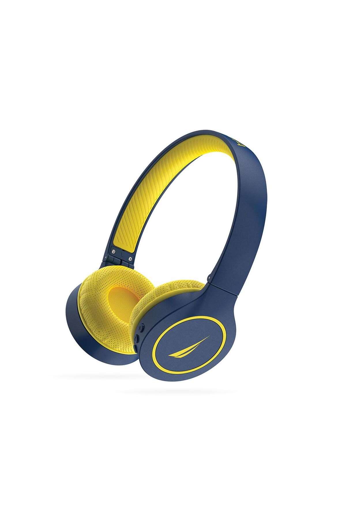 Nautica H120 Stereo Kablosuz Bluetooth Mikrofonlu Kulaküstü Kulaklık Navy Sarı