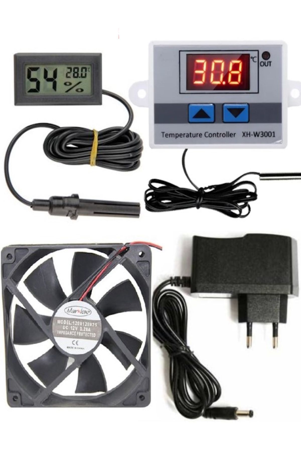 diasithalat Kuluçka makinesi seti, Kuluçka, w3001 termostat, Kuluçka termostat, Kuluçka Fan, Kuluçka termometre