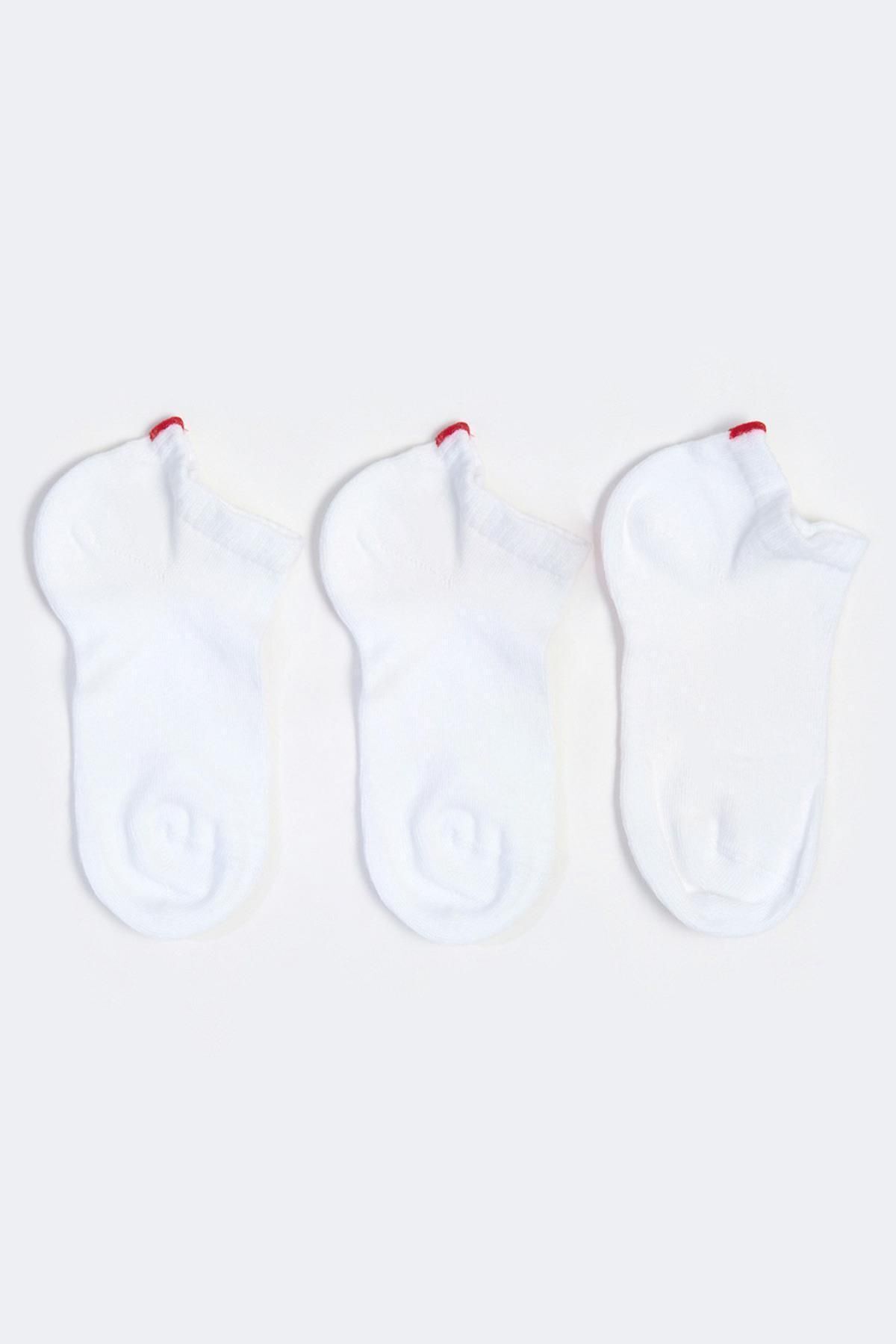 Katia & Bony Run 3'lü Kadın Basic Patik Çorap Beyaz/beyaz/beyaz
