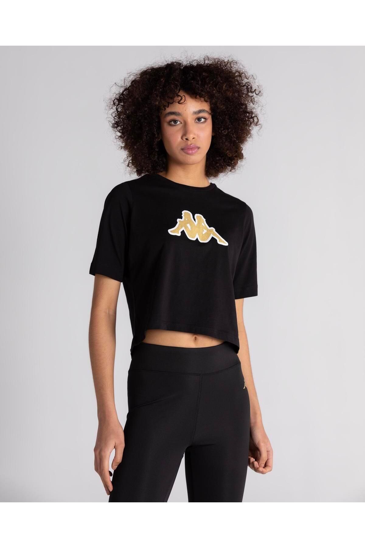 Kappa Logo Teoin Kadın Siyah Regular Fit Tişört