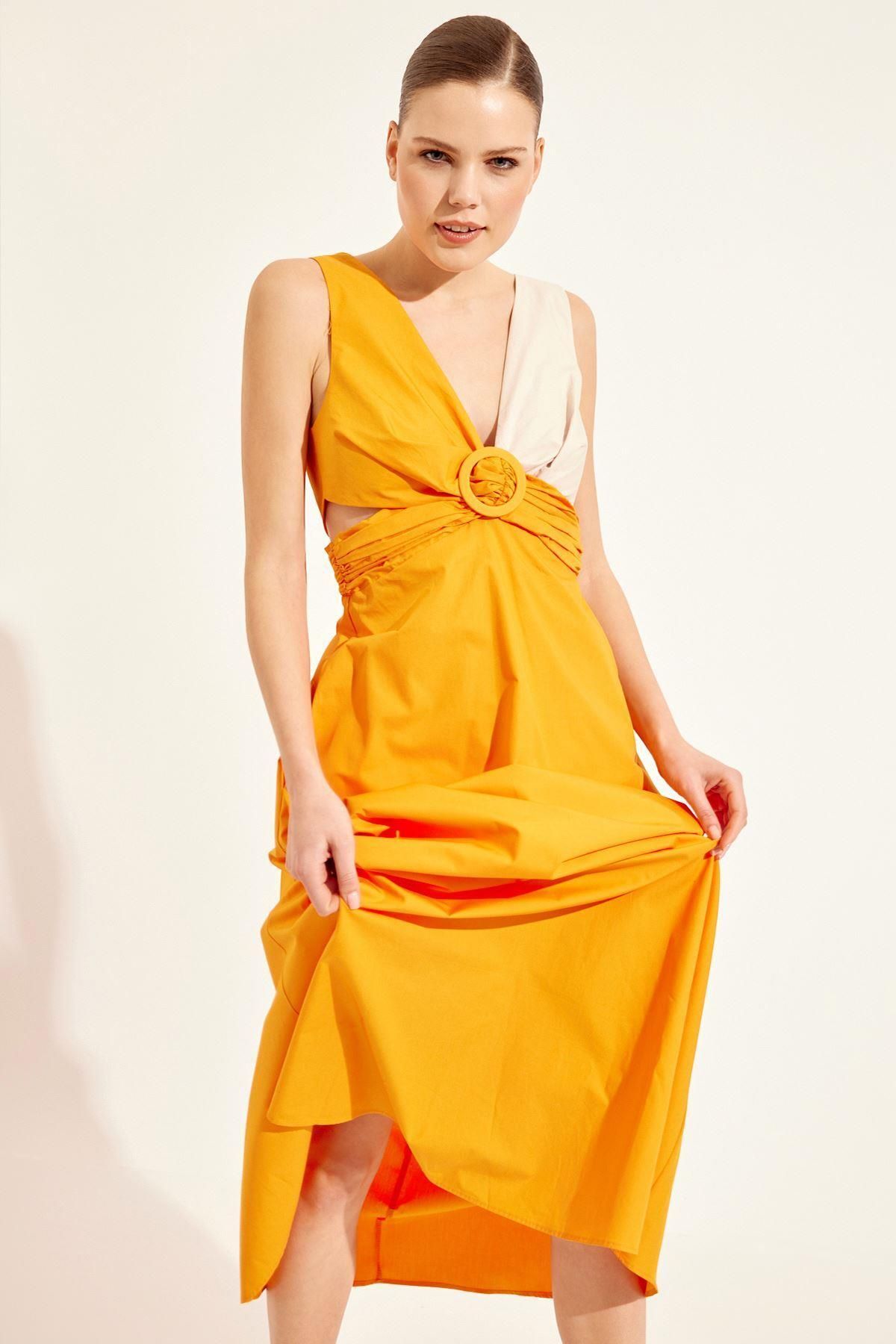 Setre Oranj-bej Kemer Detaylı Elbise