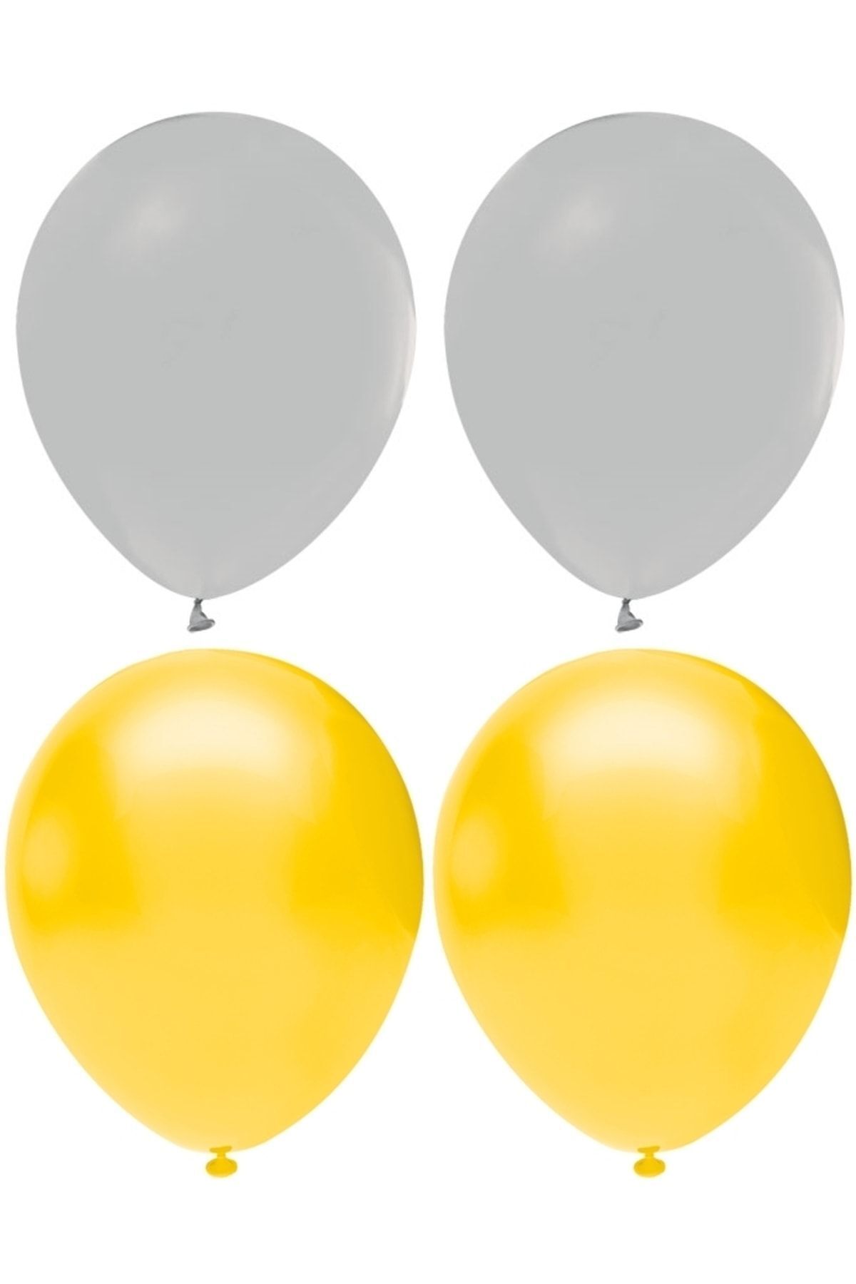HKNYS Sarı Ve Gri Renk Karışık Lateks Pastel Balon 70 Adet