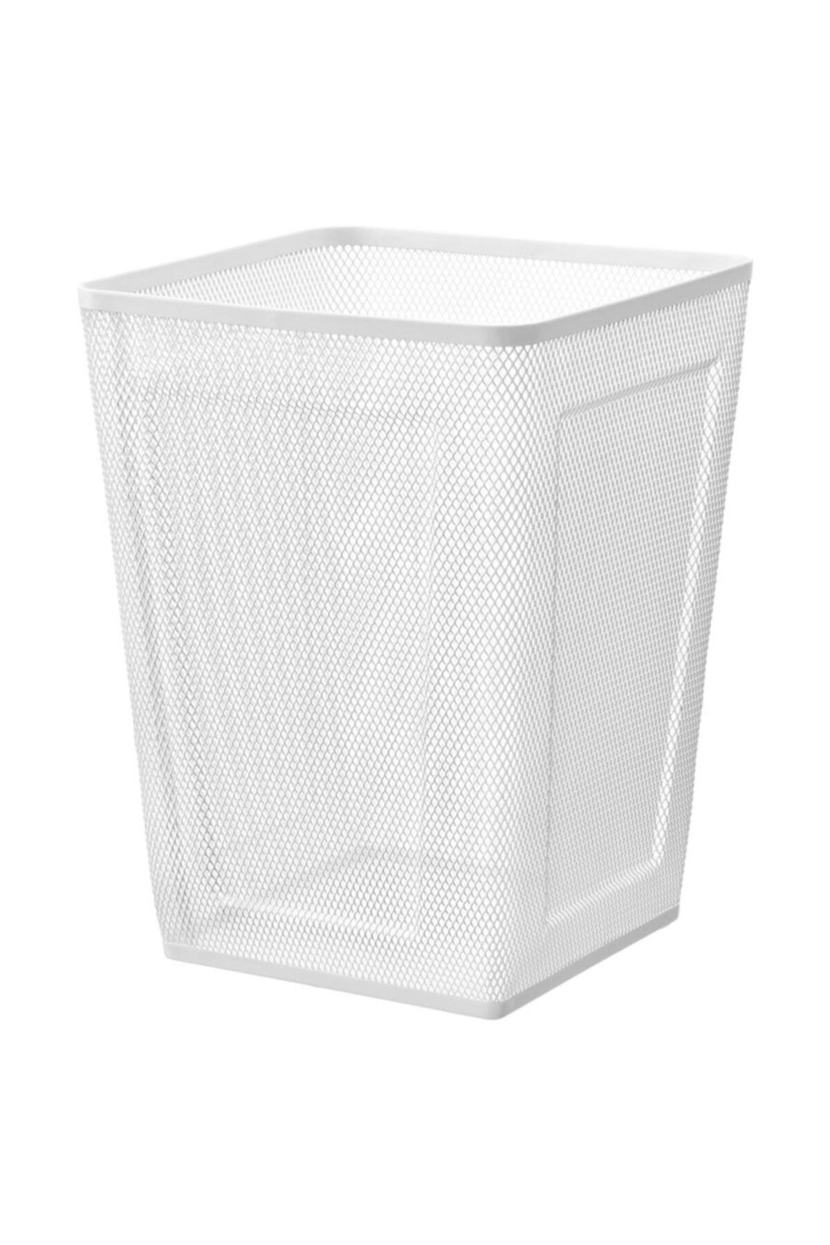 IKEA Drönjöns 35 Cm Beyaz Çelik Fileli Çöp Kutusu Sepeti Kovası