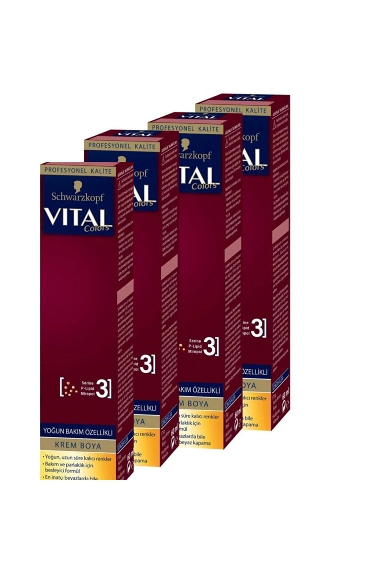 Vital Colors Krem Saç Boyası 3-65 Çikolata Kahve X 4 Adet