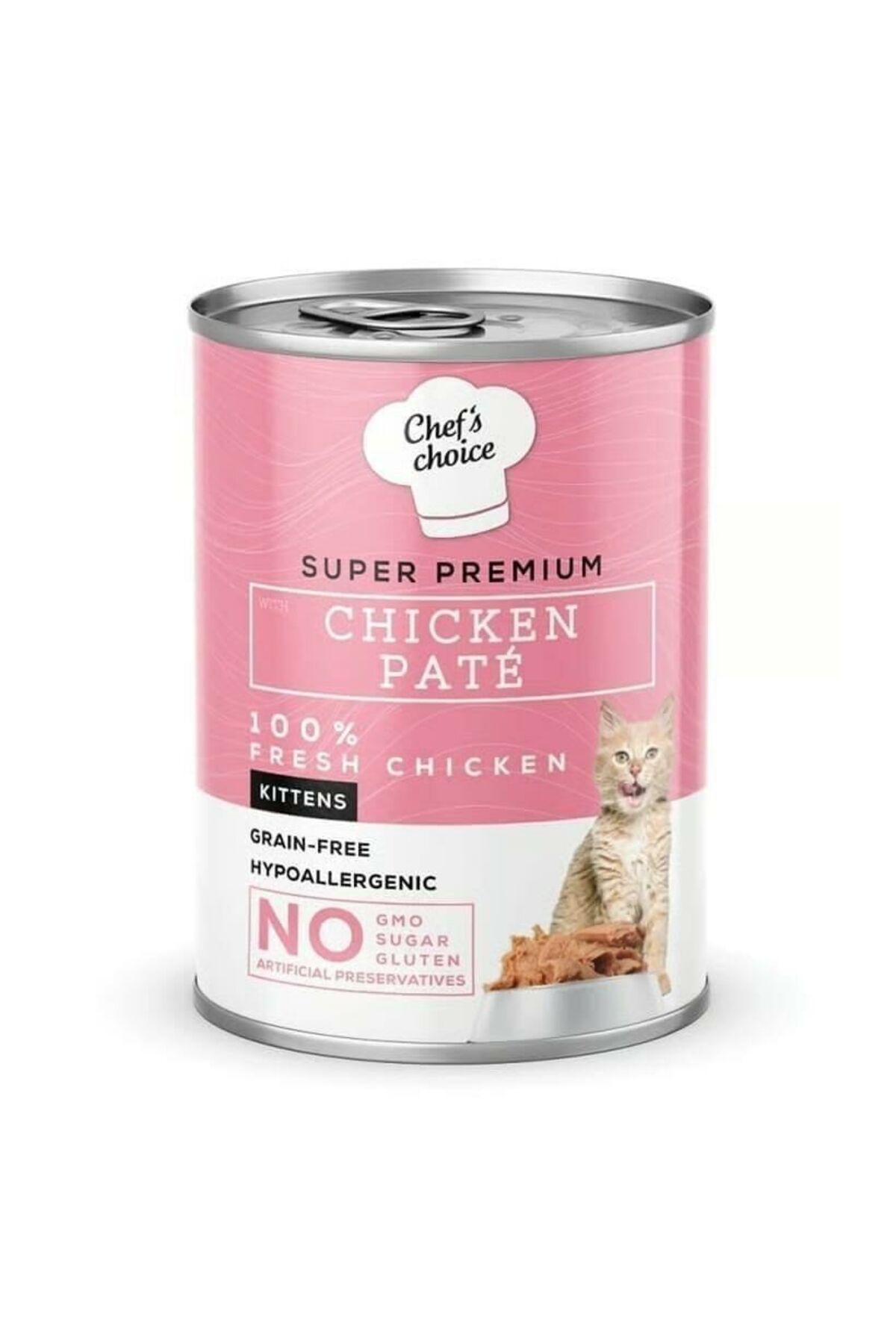 Chefs Choice Pate Chicken Kitten Tavuklu Tahılsız Ezme Yavru Kedi Yaş Maması 400 gr