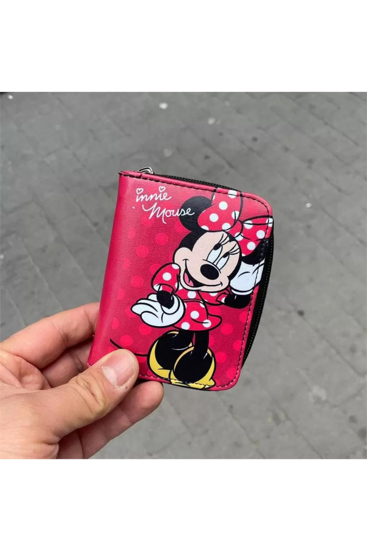 Köstebek Puantiyeli Elbiseli Mickey Mouse Kısa Cüzdan