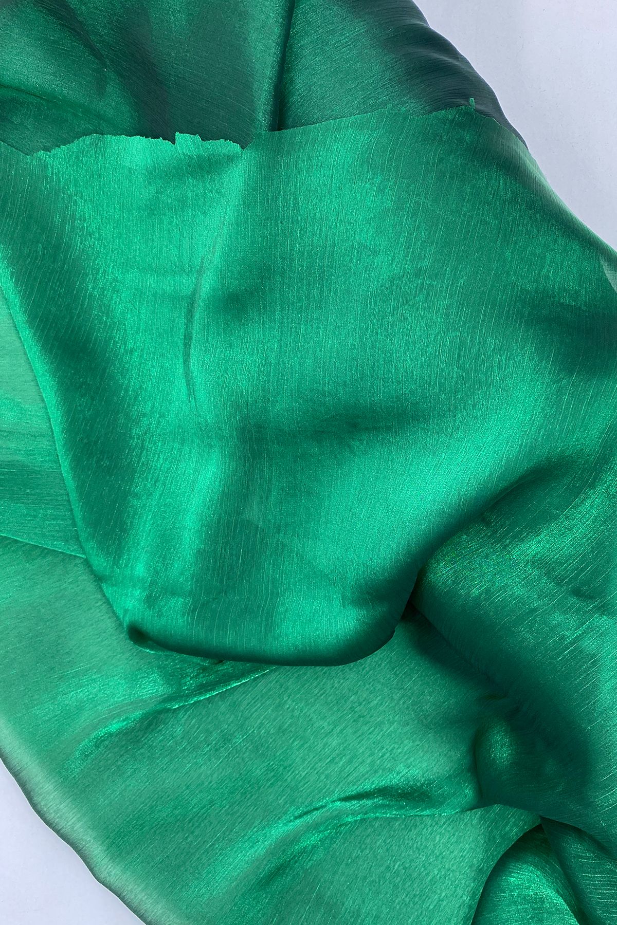 Royaleks Abiye Elbiselik Işıltılı Tül Cam Organze Kumaş Zümrüt Yeşil