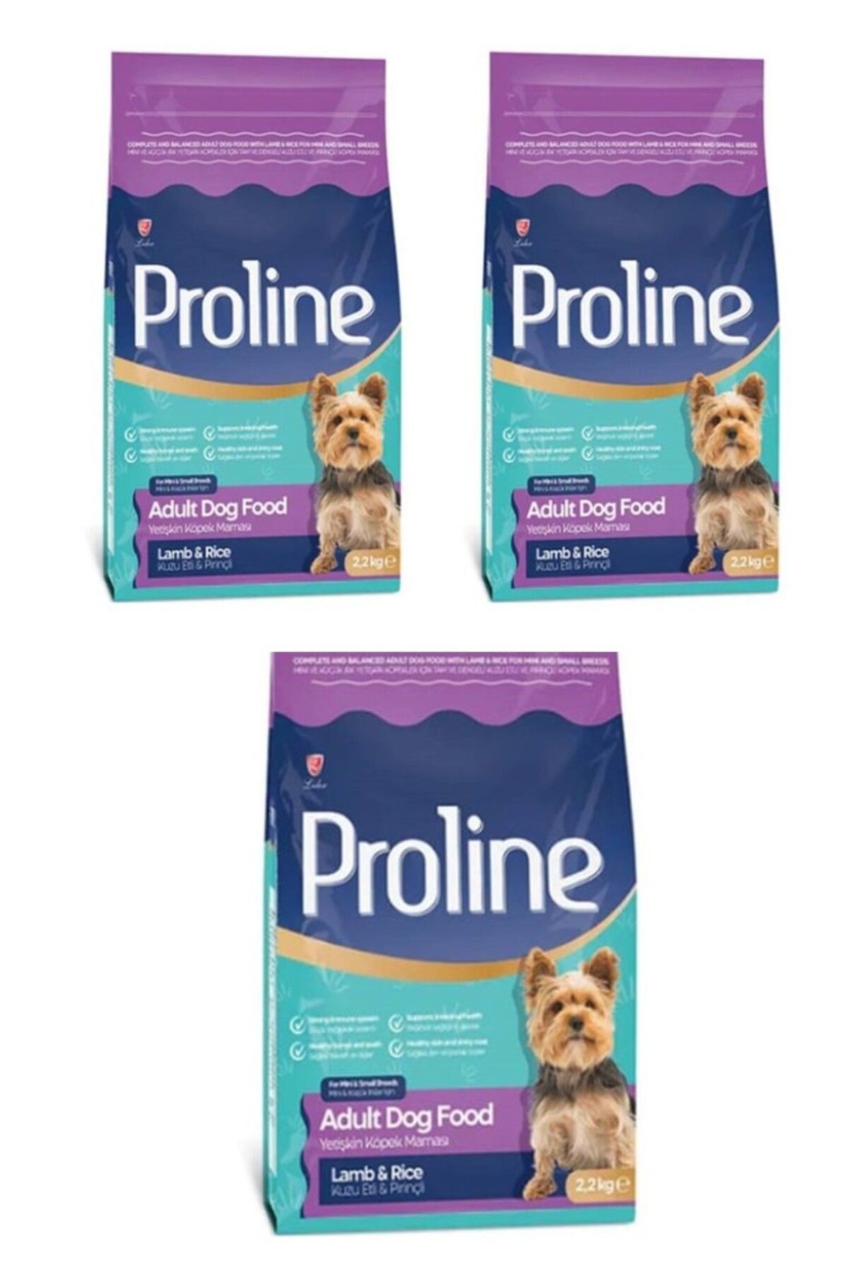 Pro Line Küçük Irk Kuzulu Pirinçli Yetişkin Köpek Maması 2.2 kg (3 adet)