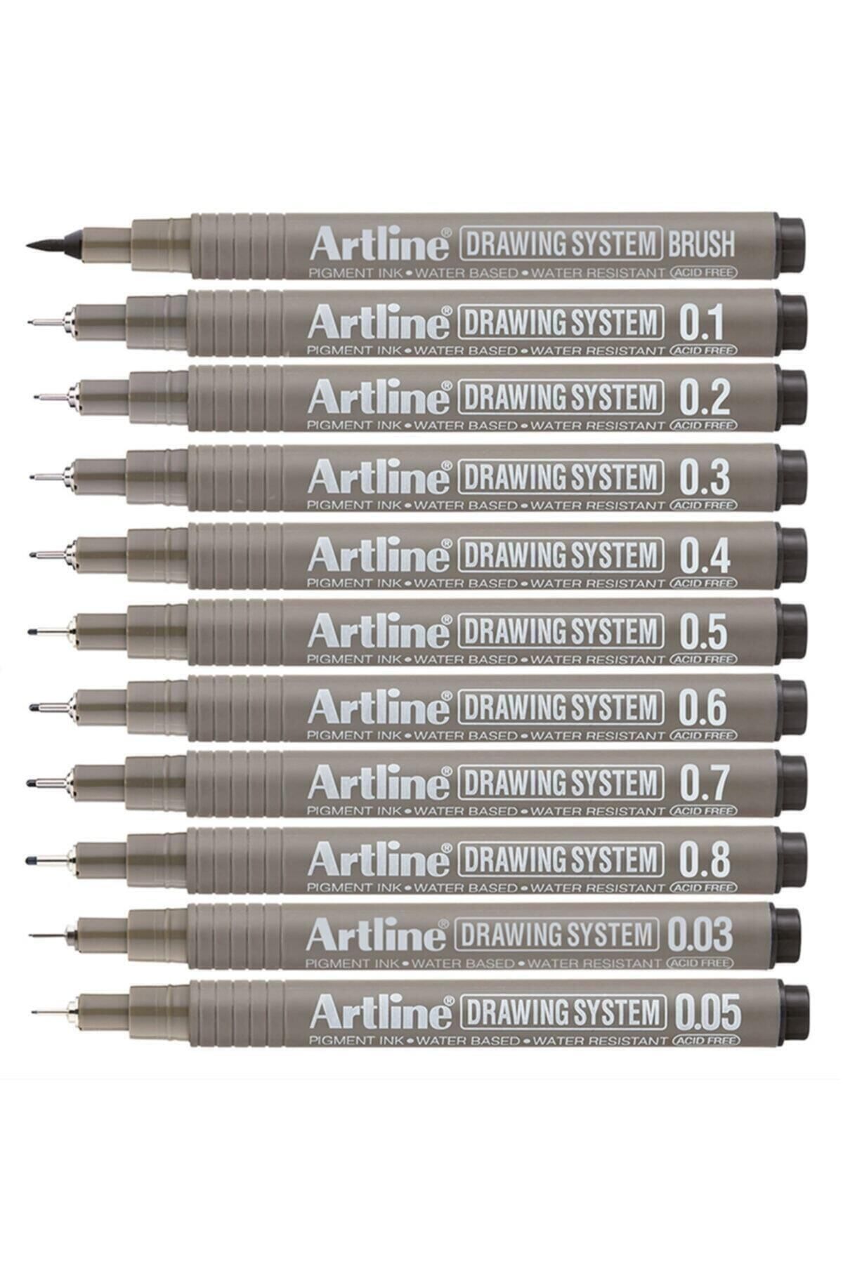 artline Drawing System Teknik Çizim Kalemi 11'li Tam Set