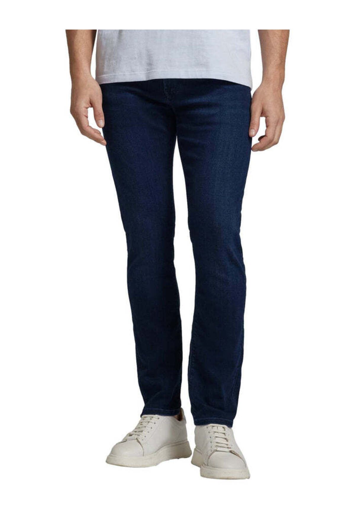 Tommy Hilfiger Erkek Slim Fit Düz Fermuarlı Lacivert Jeans MW0MW35184-1BO