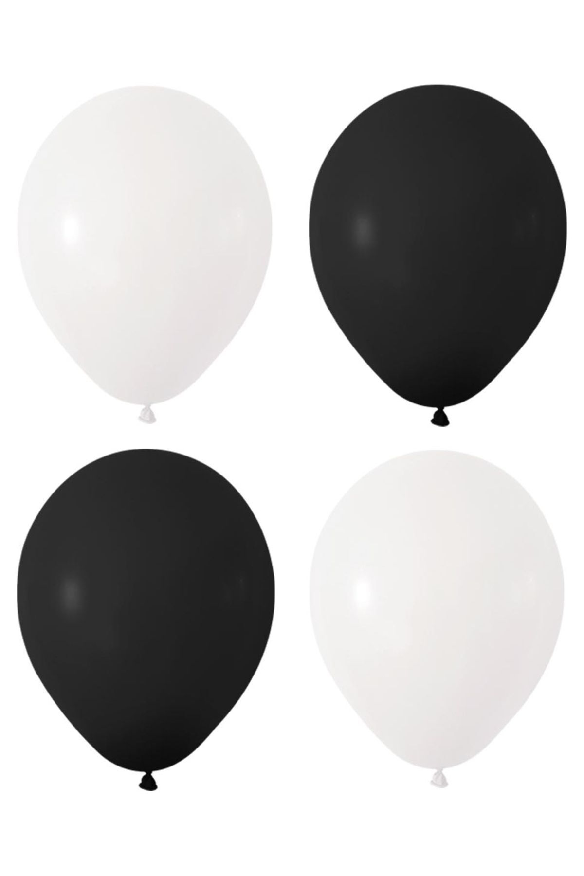 HKNYS Siyah Beyaz Renk Pastel Lateks Balon 50 Adet
