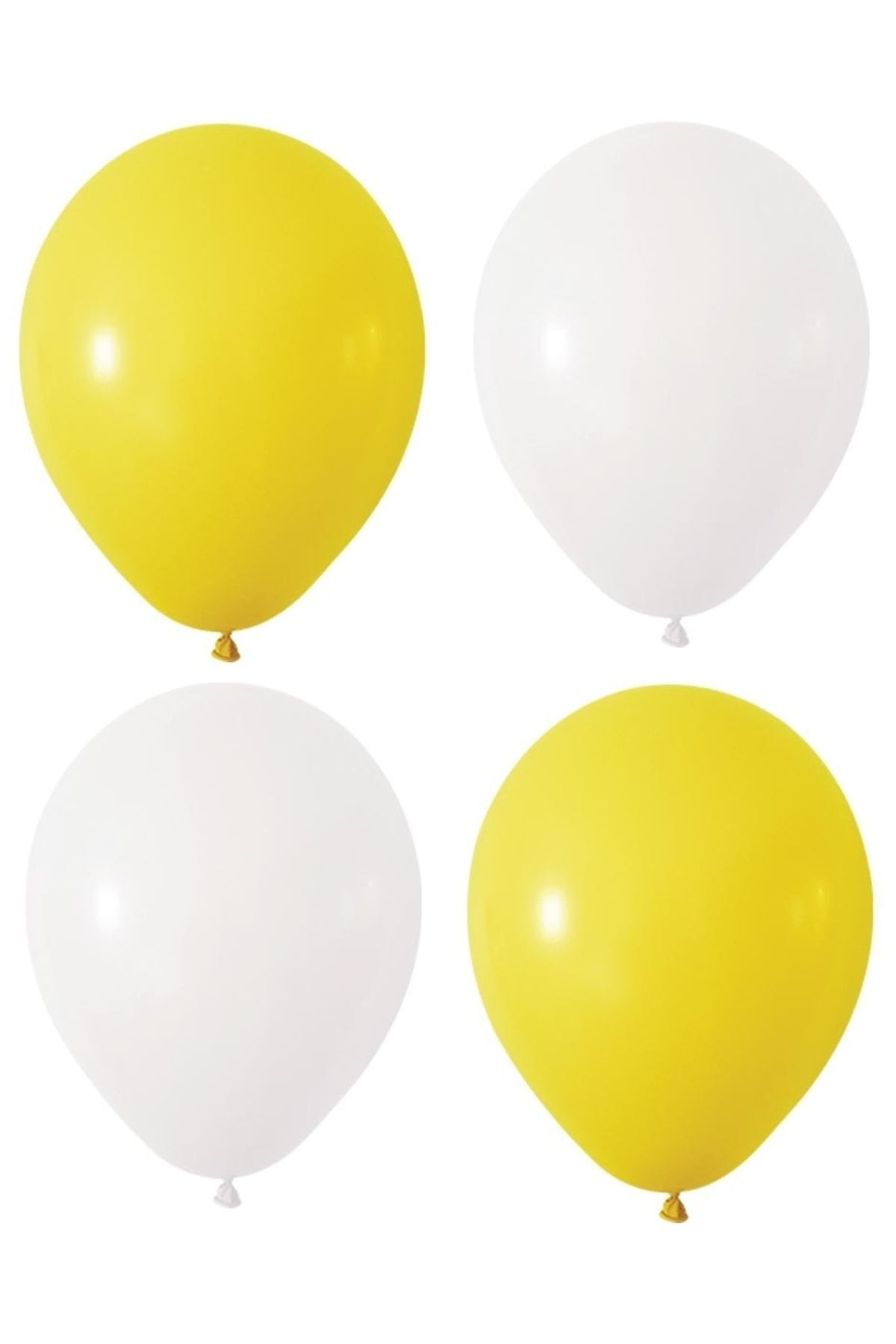 HKNYS Sarı Beyaz Renk Pastel Lateks Balon 100 Adet +Balon Zinciri Hediye
