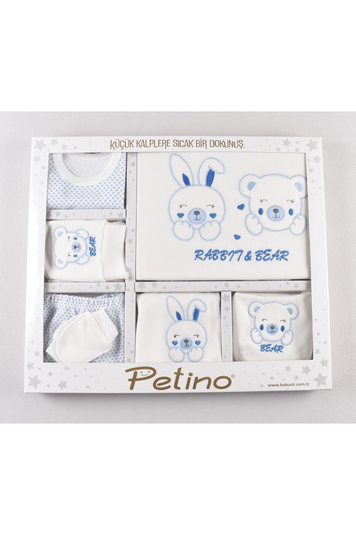 Petino Rabbit Nakışlı 10 Parça Hastane Çıkışı(Tulumlu)