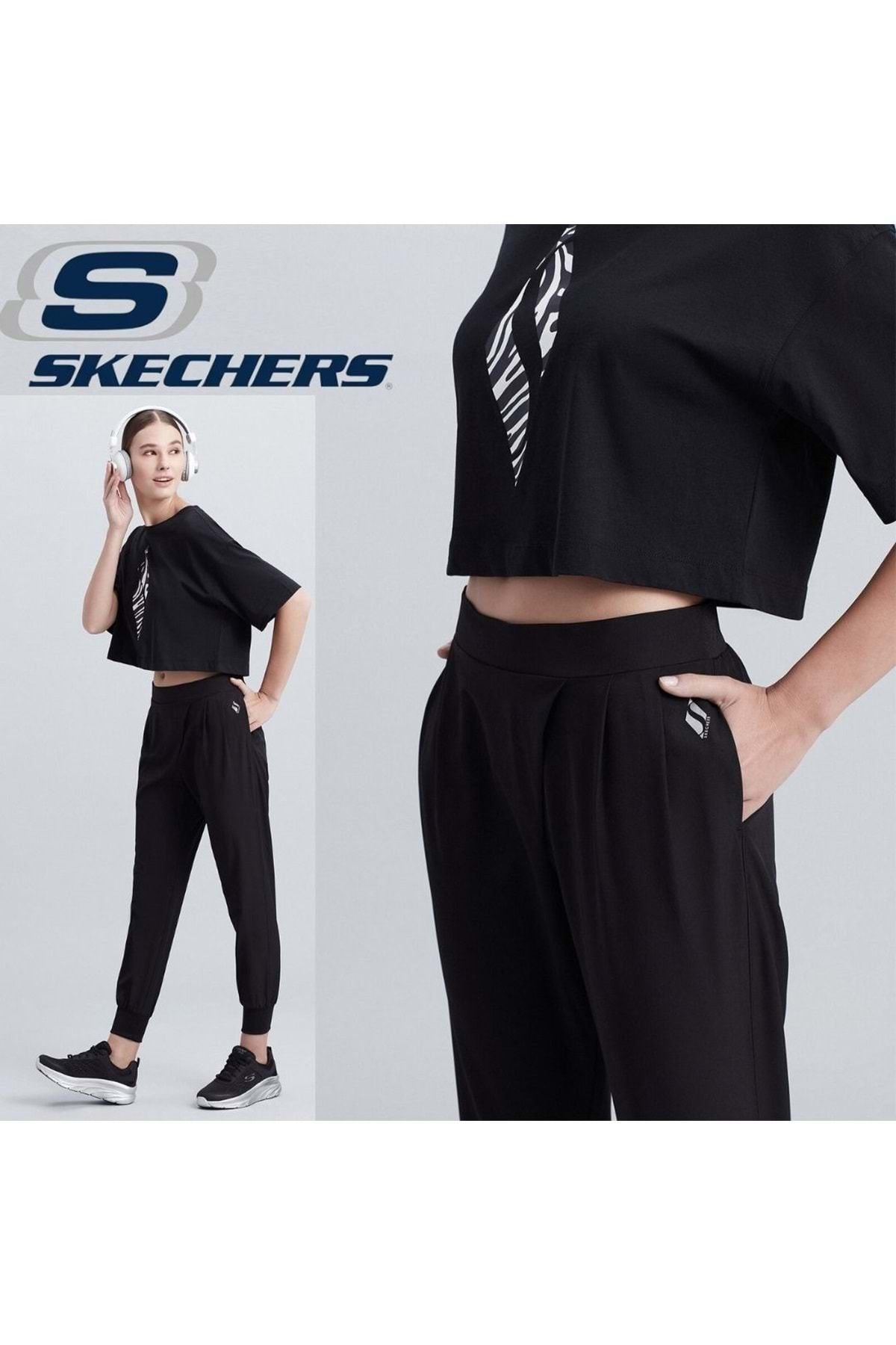 Skechers W Micro Coll Daily Jogger Pant S211078-506 Kadın Günlük Eşofman Altı Siyah