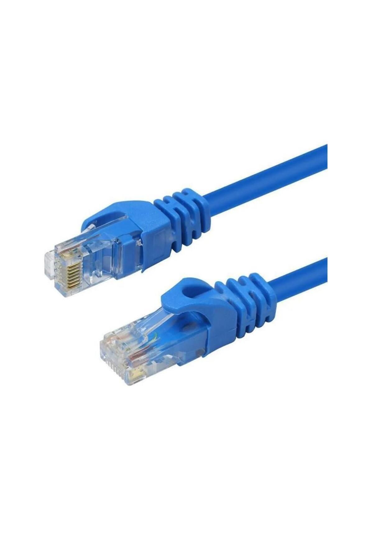 Koodmax - 3 Metre Cat6 Kablo Ethernet Internet Network Patch Kablosu - Fabrikasyon Presli Mavi - 3mt