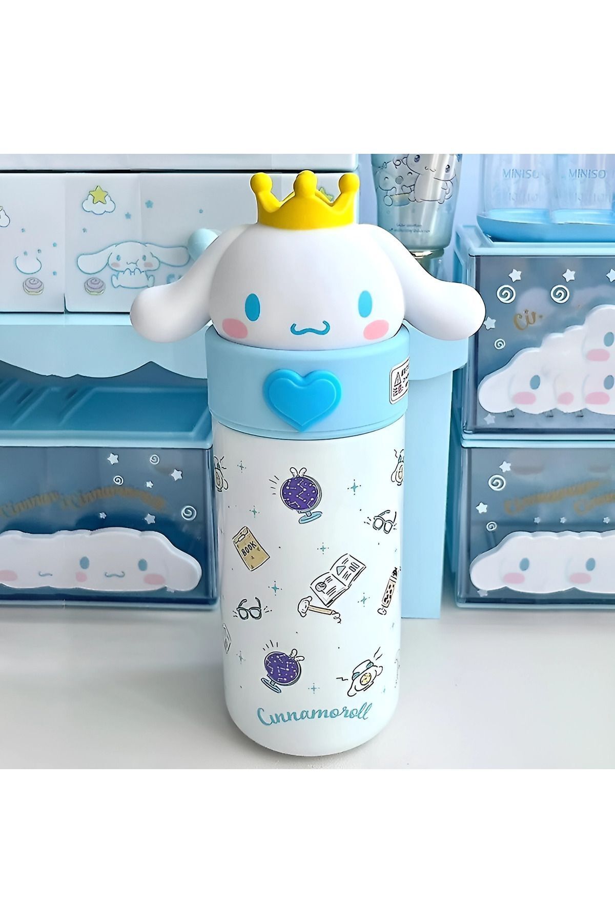 SANRIO Cinnemaroll Cam Taşınabilir Matara Su Şisesi 360 ml