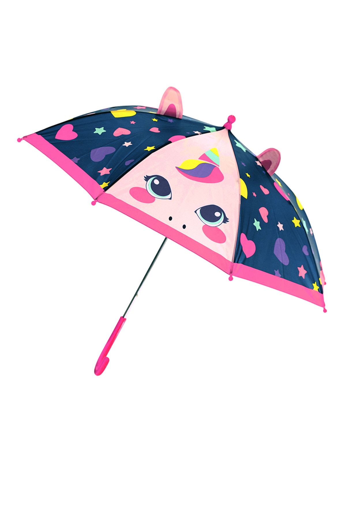 Denokids Kalpli Unicorn Kız Çocuk Lacivert Şemsiye
