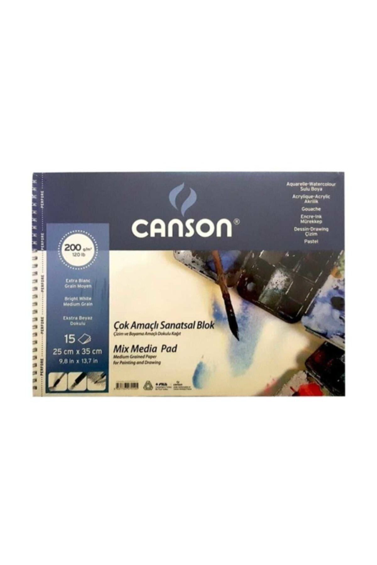 Canson 1557 Mix Media 25x35cm 15yp 200gr Spiralli Çok Amaçlı Çizim Resim Defteri / Fcns200152535