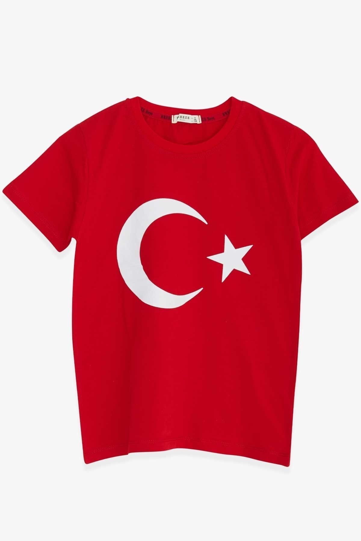 Breeze Çocuk Tişört Türk Bayraklı Kırmızı (10-12 Yaş)
