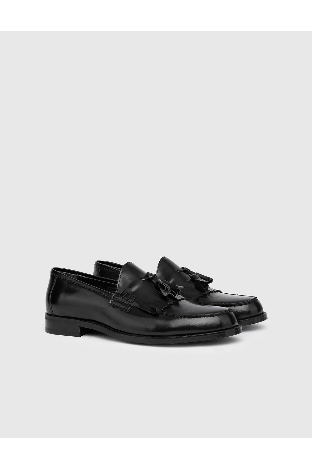 İlvi Tonje Hakiki Açma Deri Erkek Siyah Klasik Ayakkabı