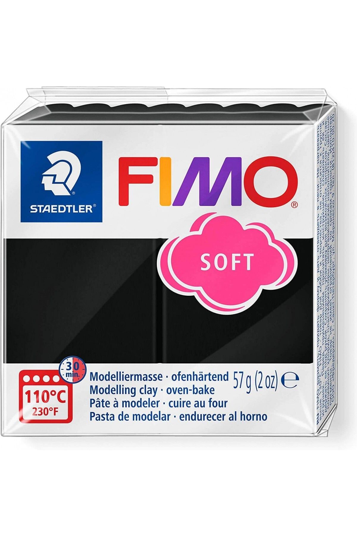 Staedtler Fimo Polimer Kil 57gr Soft Modelleme Kili Siyah / 8020-9 07