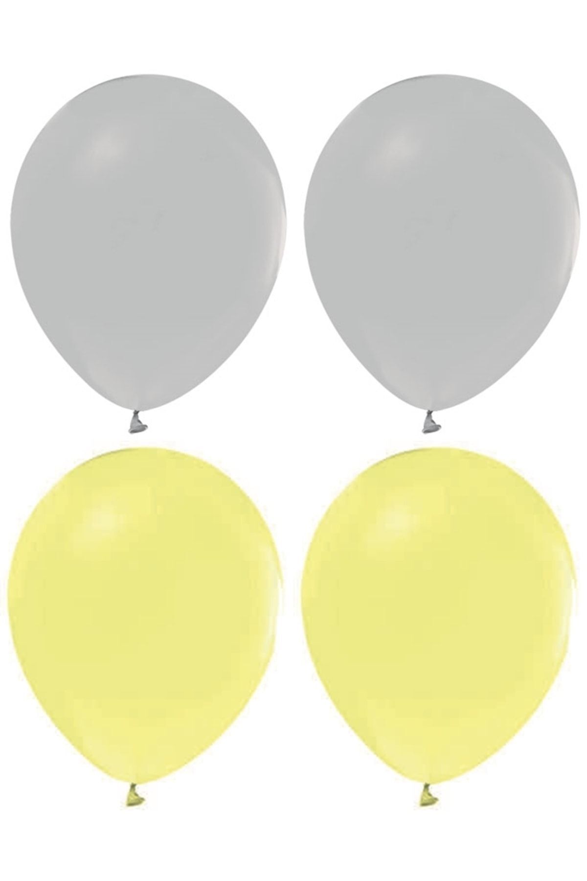HKNYS Sarı Makaron Ve Gri Renk Karışık Lateks Pastel Balon 20 Adet