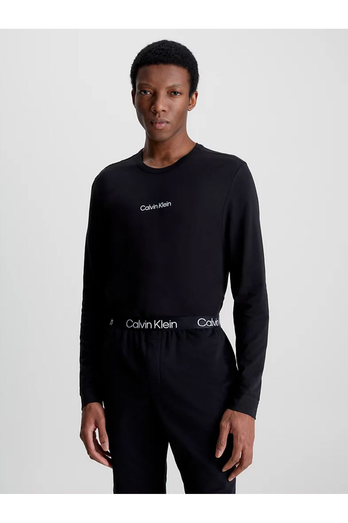 Calvin Klein Erkek Marka Logolu Günlük Kullanıma Uygun Siyah Sweatshirt 000nm2171e-ub1
