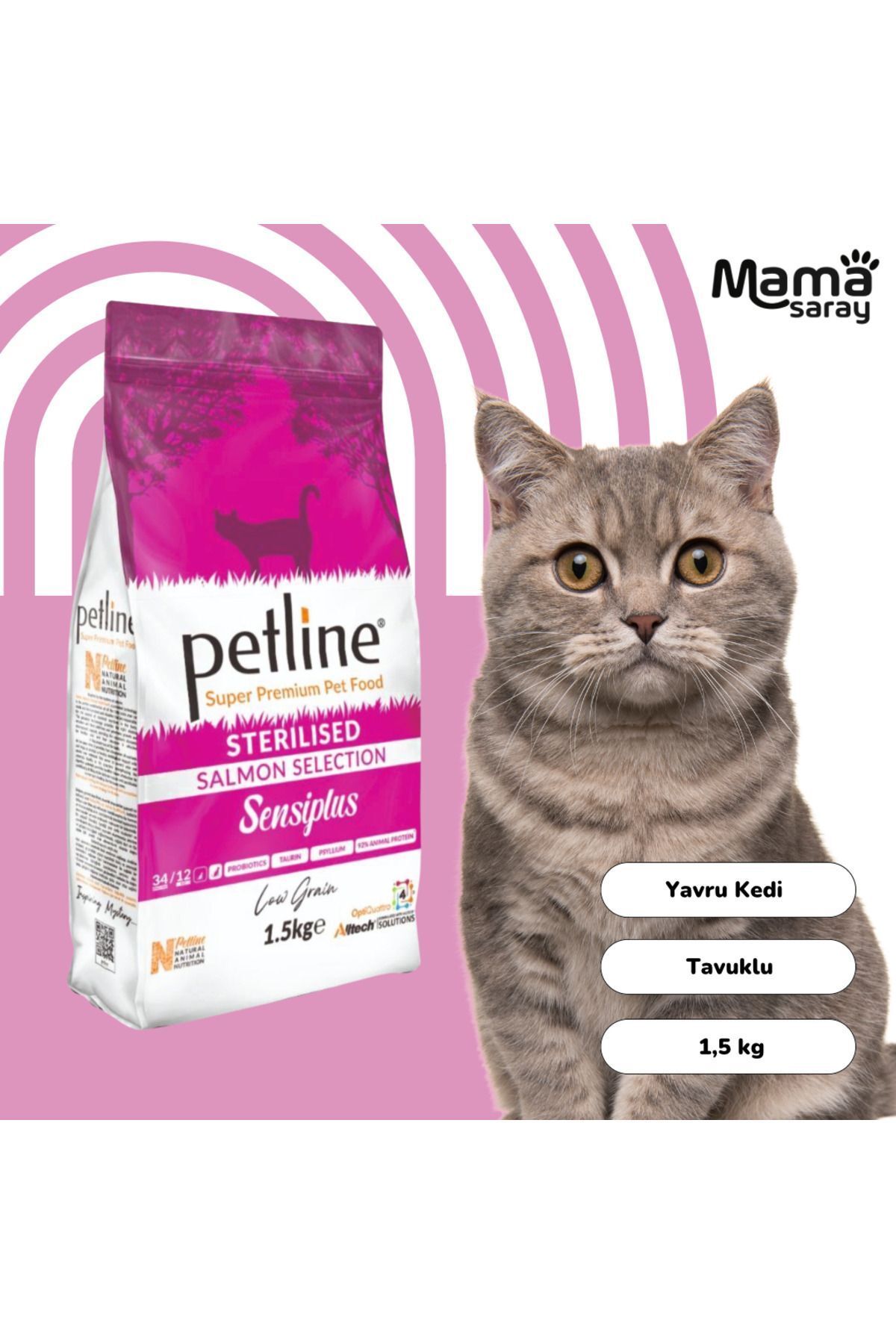 Petline Sensiplus Somonlu Kısırlaştırılmış Kedi Maması 1.5 Kg