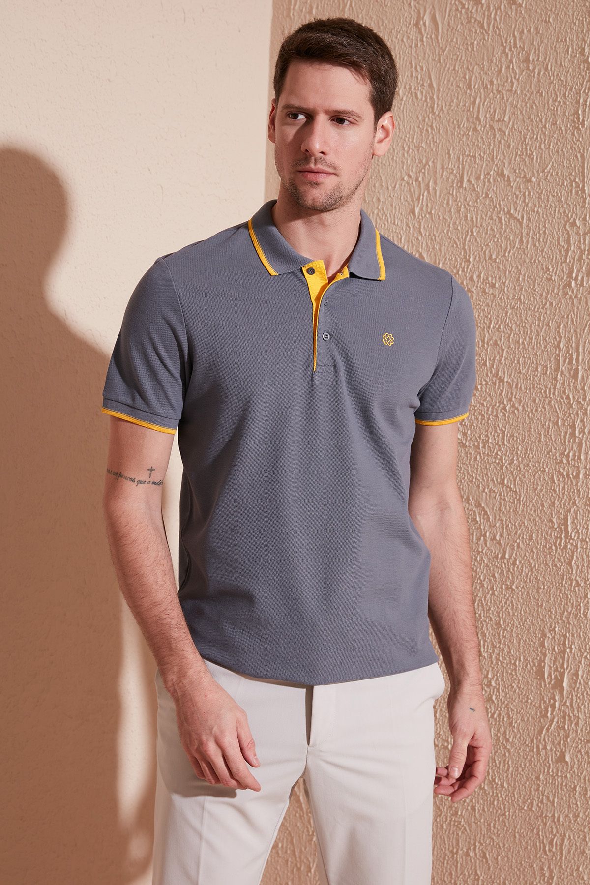 Buratti % 100 Pamuk Düğmeli Slim Fit Polo Yaka T Shirt Erkek Polo Yaka T Shirt 5902118