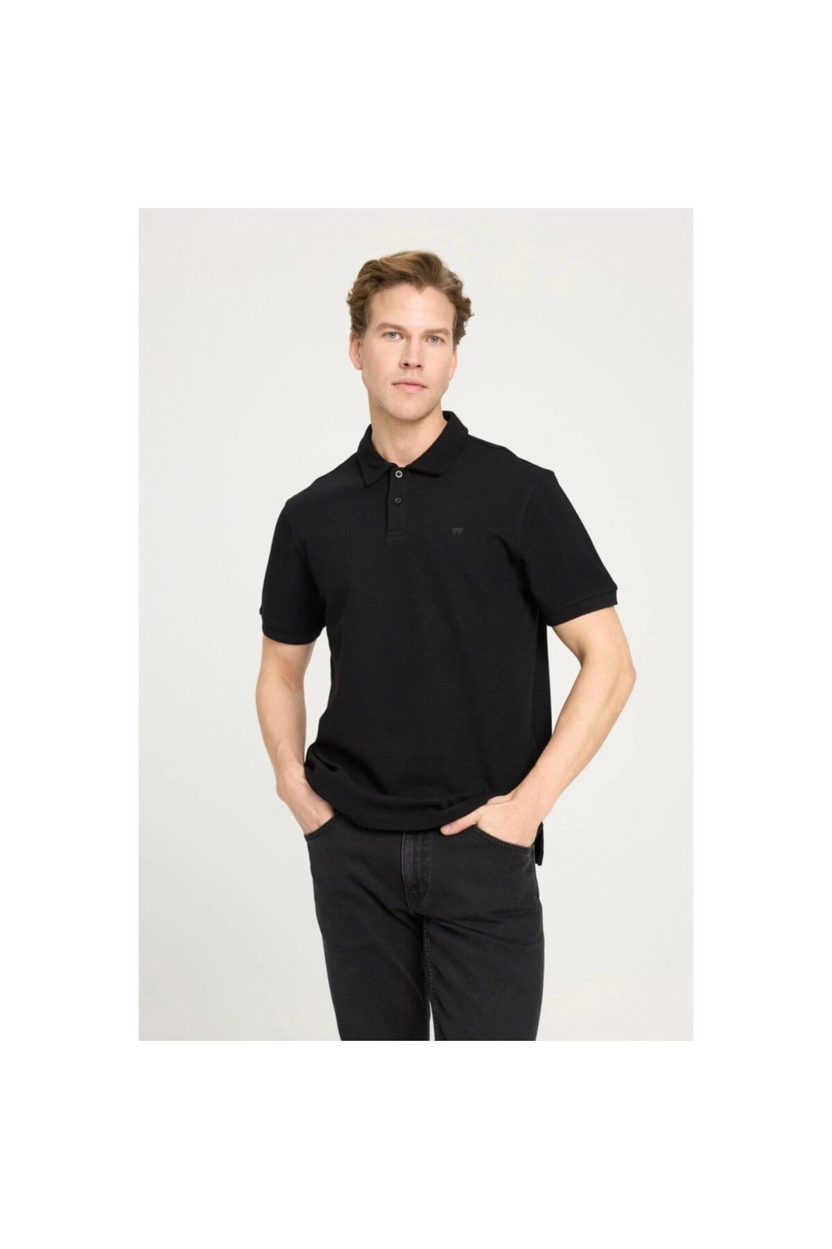 Wrangler Siyah Erkek Polo T-Shirt W241557001 Kısa Kollu Polo T-shirt