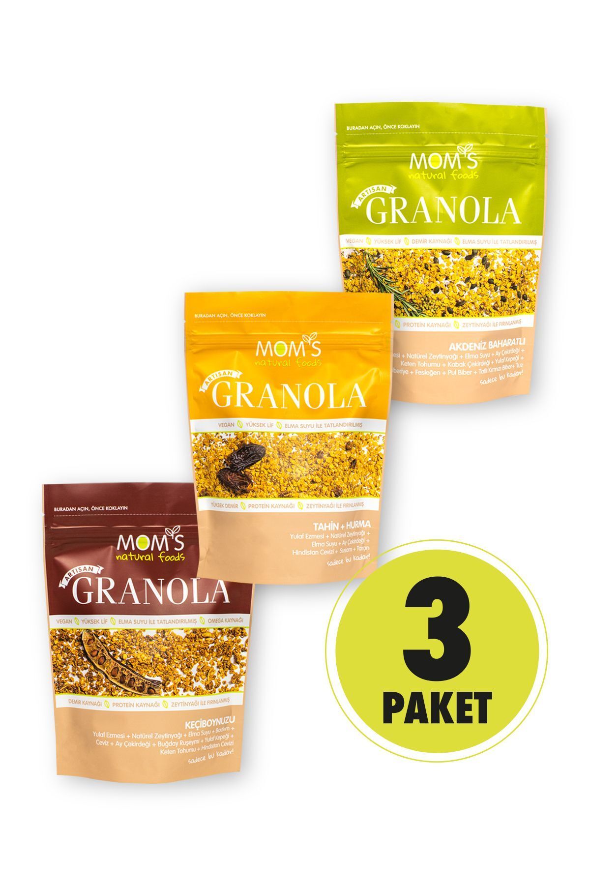 Mom's Natural Foods 3'LÜ MIX GRANOLA