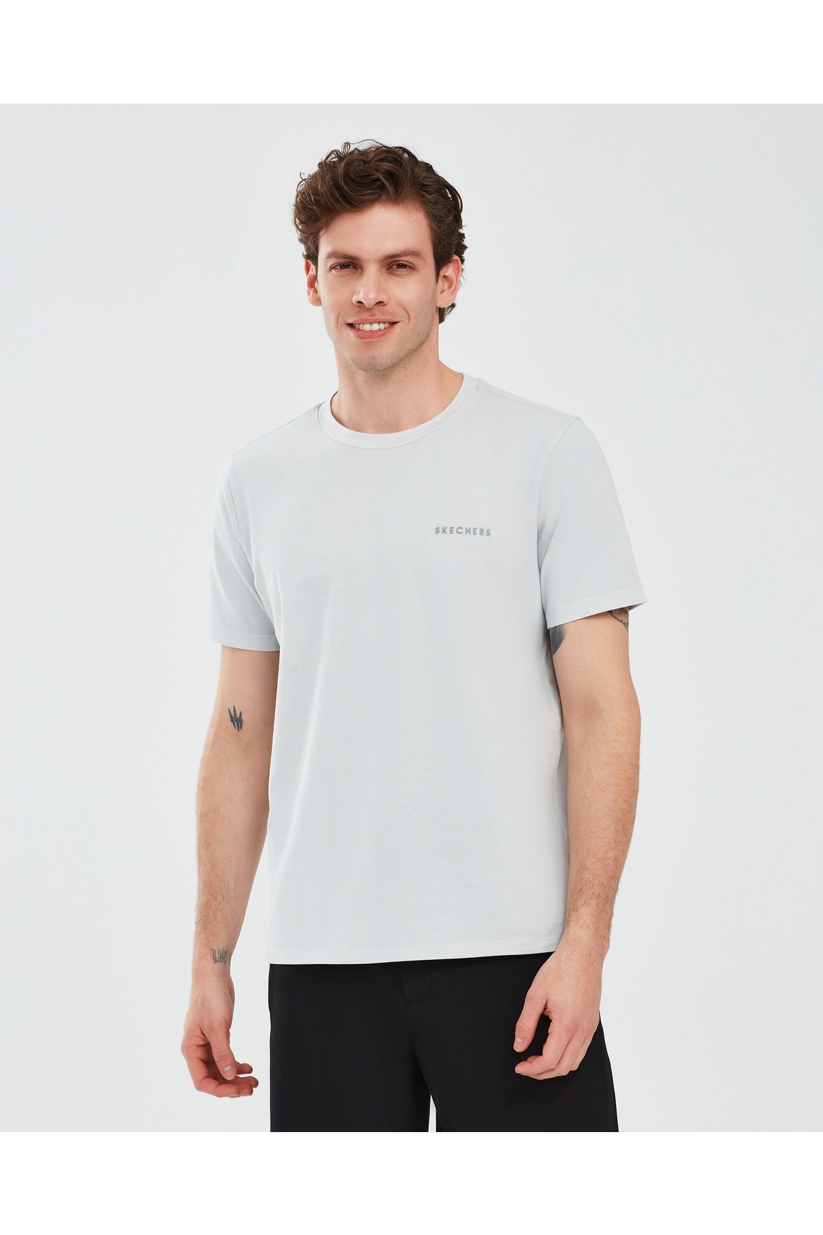 Skechers Organic Coll. M Short Sleeve  T-Shirt Erkek Gri Tshirt S241166-035