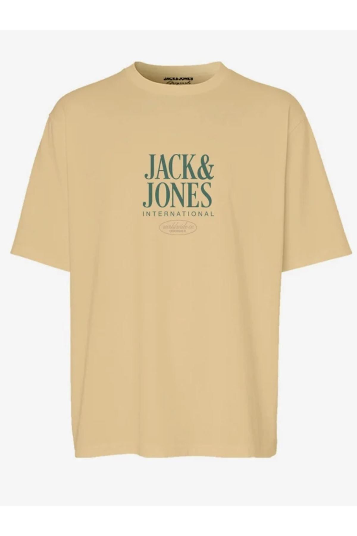 Jack & Jones Jorlucca Tee Ss Crew Neck 1 Fst Erkek T-shirt 12255636 Italian Straw