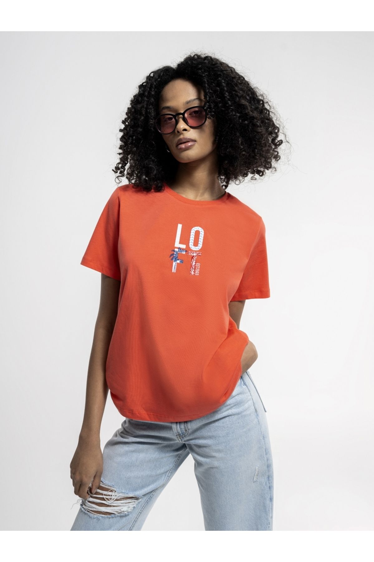 Loft Kadın T-shirt Lf2035357 Coral